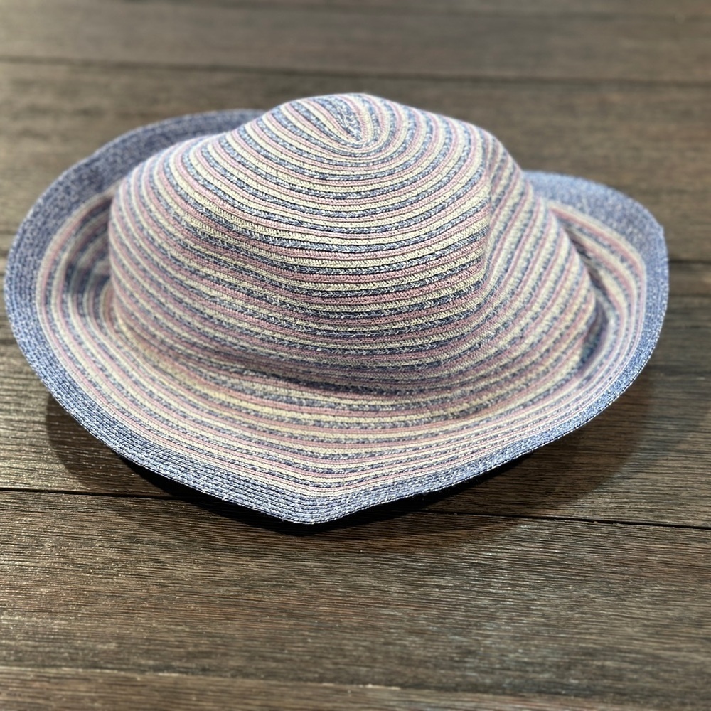 Woolrich Womens blue purple paper Summer Bucket Hat Hiking Boho Sun‎ Hat OSFM